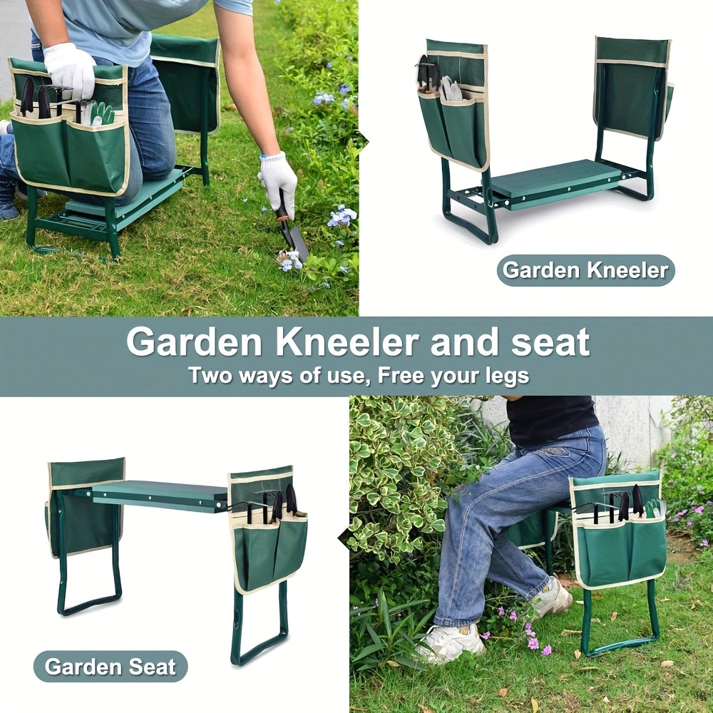Outdoor Furniture Metal Chairs - Rustproof Reinforced Iron Garden Kneeling Stool,