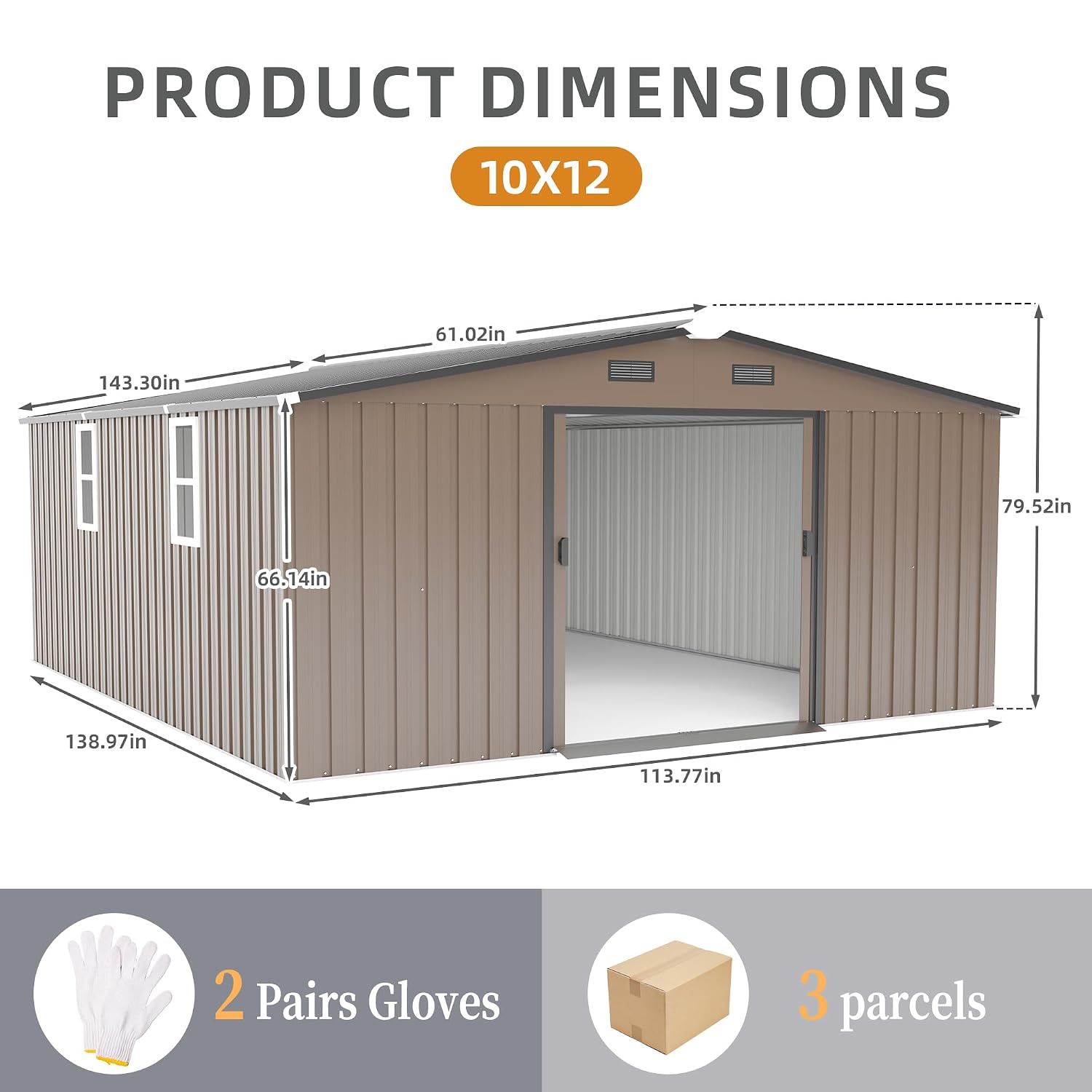 10x12 FT Outdoor Storage Shed, - огляд і ціна Outdoor Furniture Metal