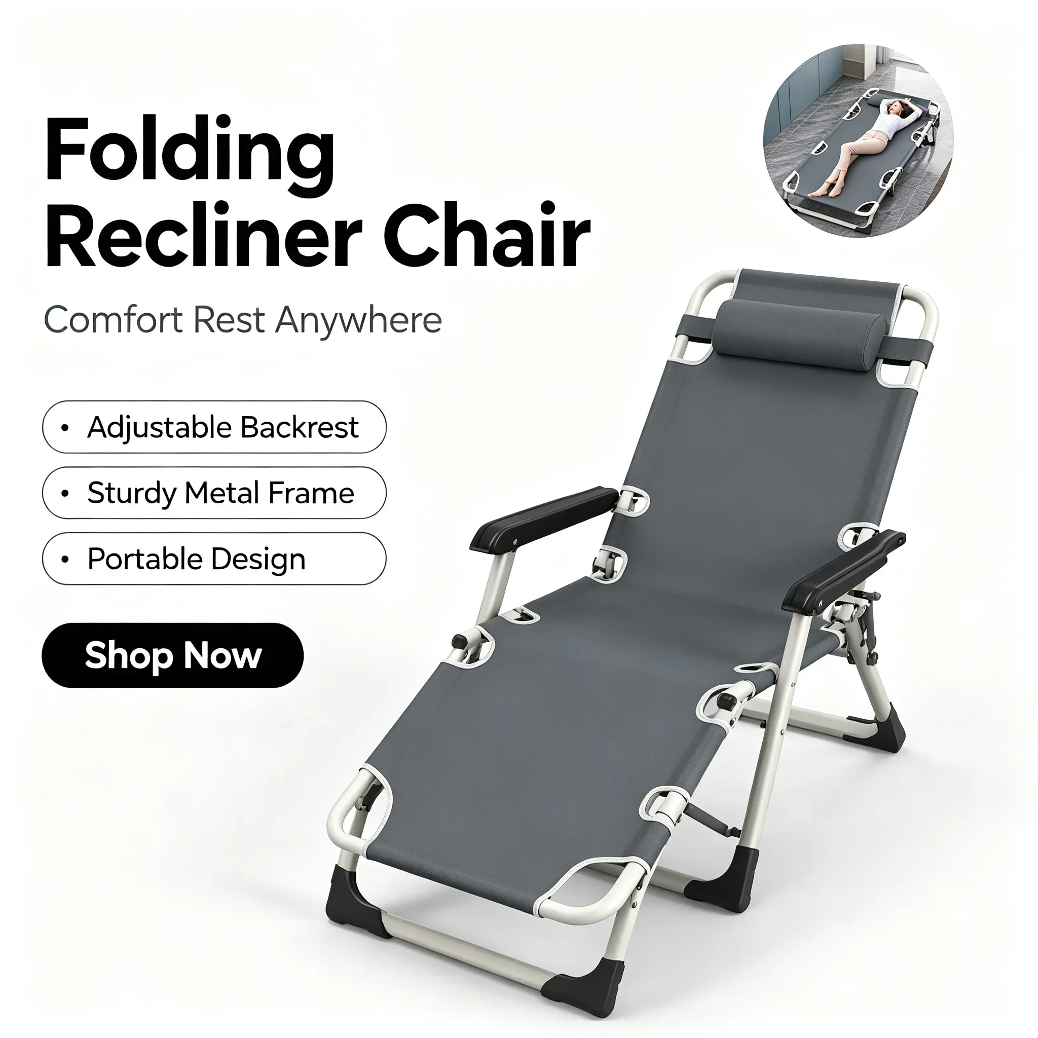 Office Lunch Nap Folding Loung - огляд і ціна Outdoor Daybed Furniture