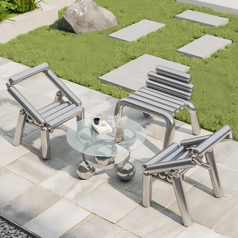 Stainless steel chair light lu - огляд і ціна Outdoor Furniture Metal Chairs