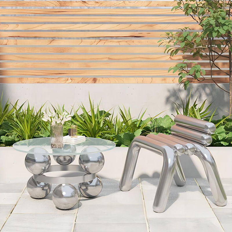 Stainless steel chair light lu - огляд і ціна Outdoor Furniture Metal Chairs