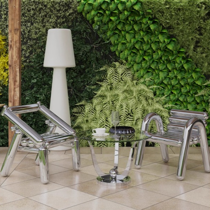 Stainless steel chair light lu - огляд і ціна Outdoor Furniture Metal Chairs