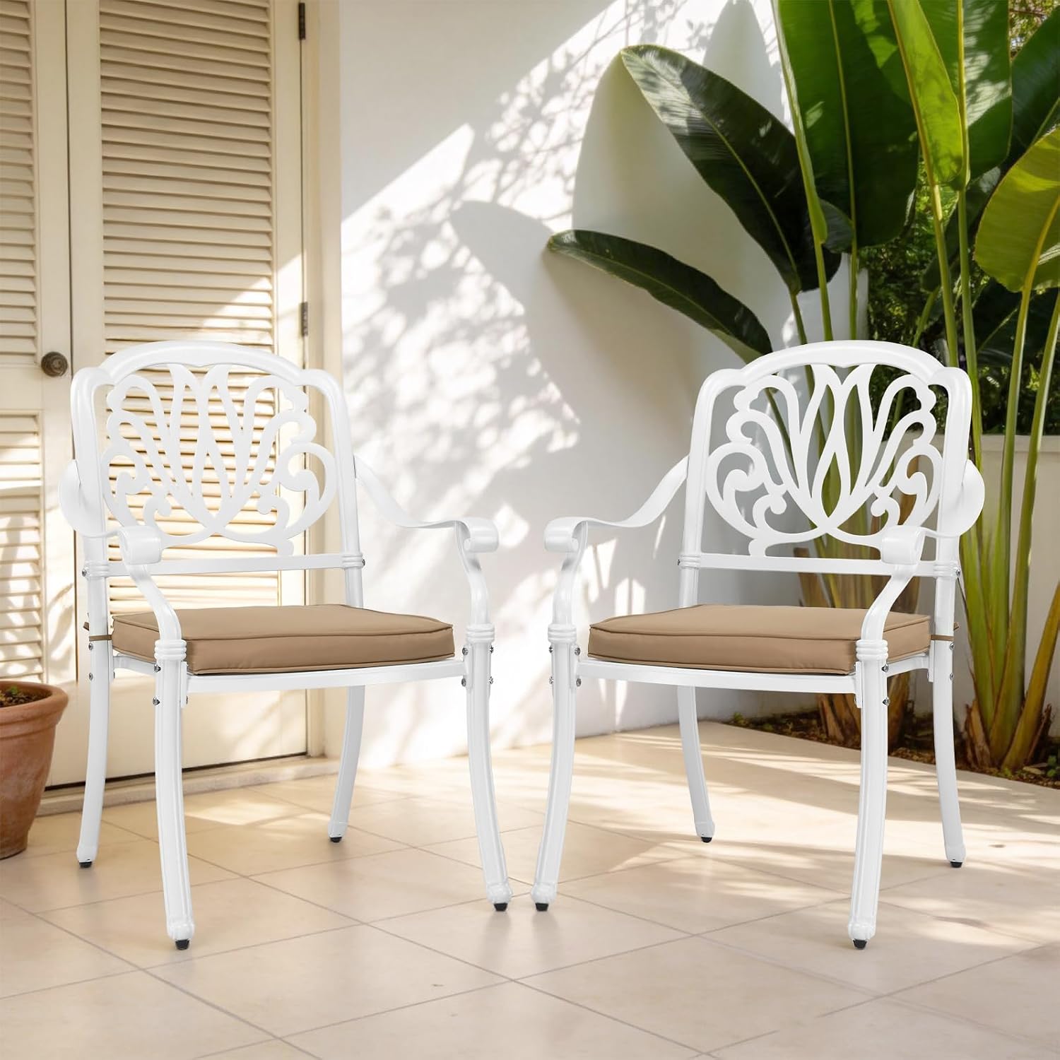 Cast Aluminum Patio Dining Cha - огляд і ціна Outdoor Furniture Metal Chairs