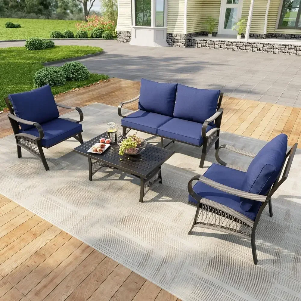 4-Piece Outdoor Metal Patio Fu - огляд і ціна Outdoor Furniture Metal Chairs