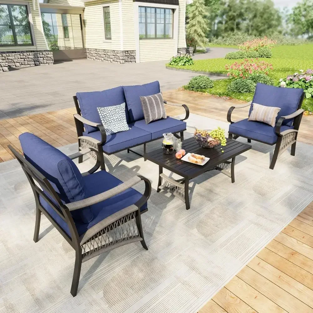 4-Piece Outdoor Metal Patio Fu - огляд і ціна Outdoor Furniture Metal Chairs