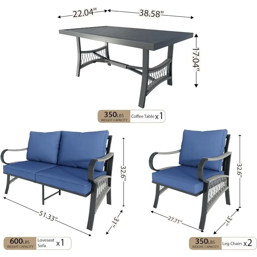 4-Piece Outdoor Metal Patio Fu - огляд і ціна Outdoor Furniture Metal Chairs