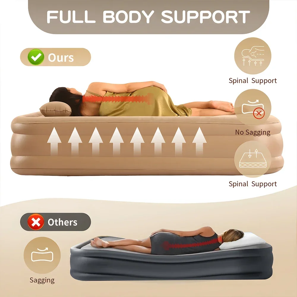Queen Air Mattress with Built  - огляд і ціна Outdoor Furniture Luxury