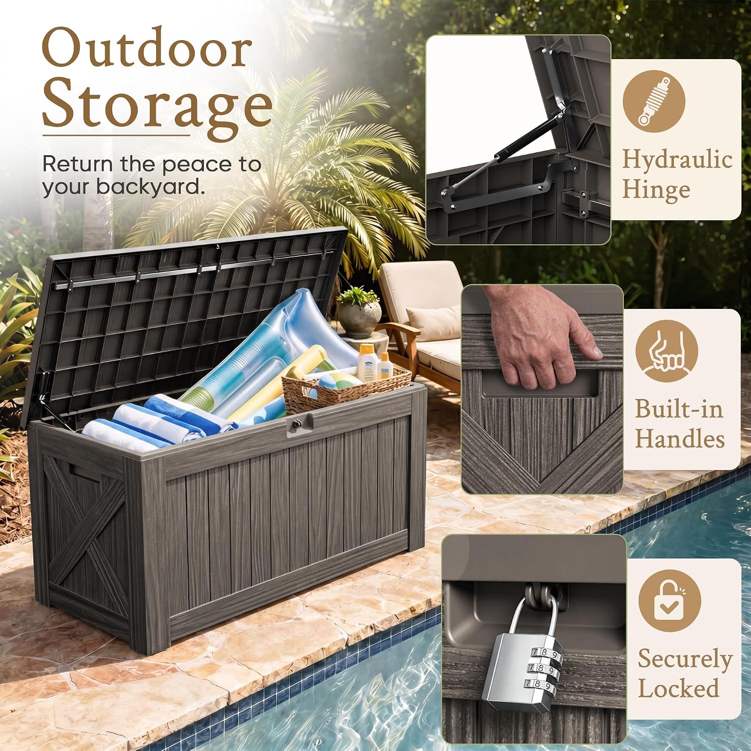 120 Gallon Large Deck Box Outd - огляд і ціна Outdoor Furniture Wood
