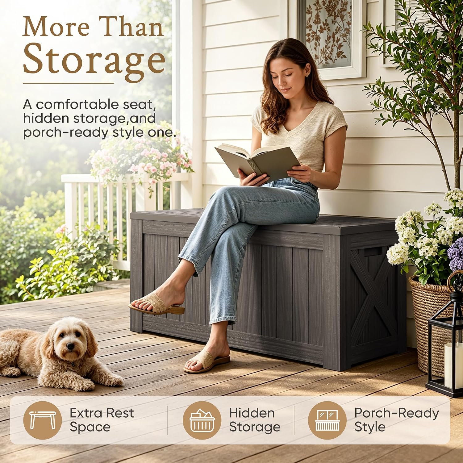 120 Gallon Large Deck Box Outd - огляд і ціна Outdoor Furniture Wood