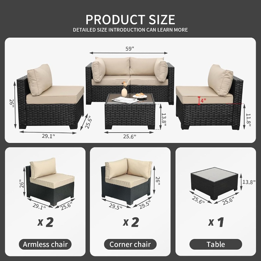 Outdoor 5 Pcs Patio Furniture  - огляд і ціна Outdoor Furniture Metal Chairs