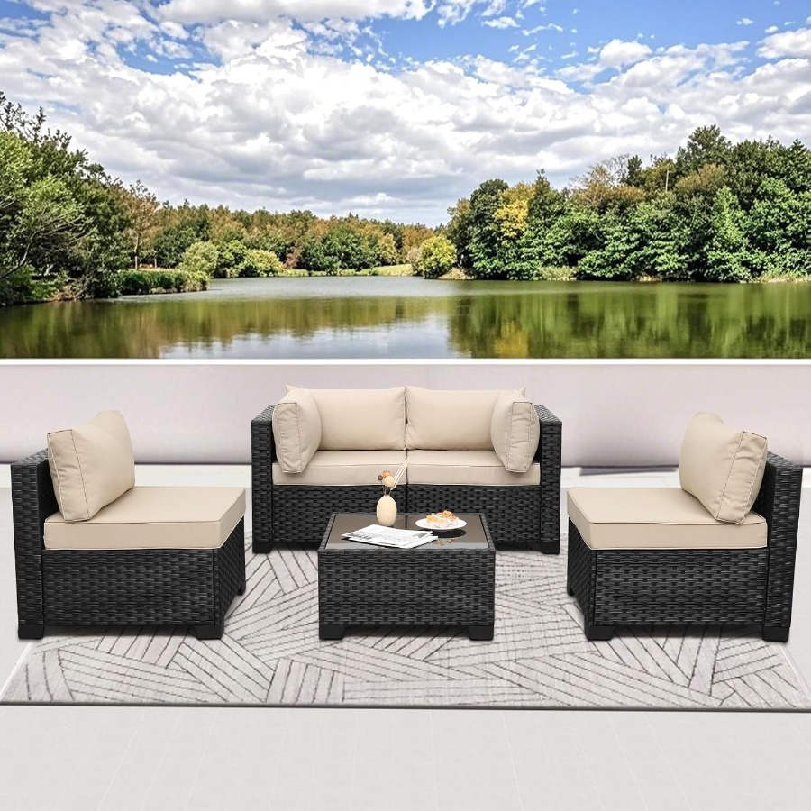 Outdoor 5 Pcs Patio Furniture  - огляд і ціна Outdoor Furniture Metal Chairs