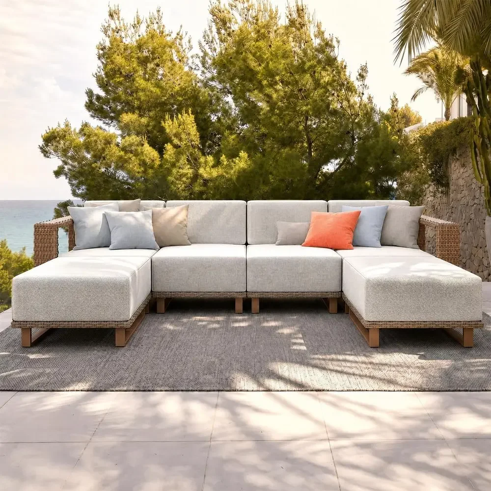 6-Piece Outdoor Wicker Sofa Se - огляд і ціна Outdoor Furniture Luxury