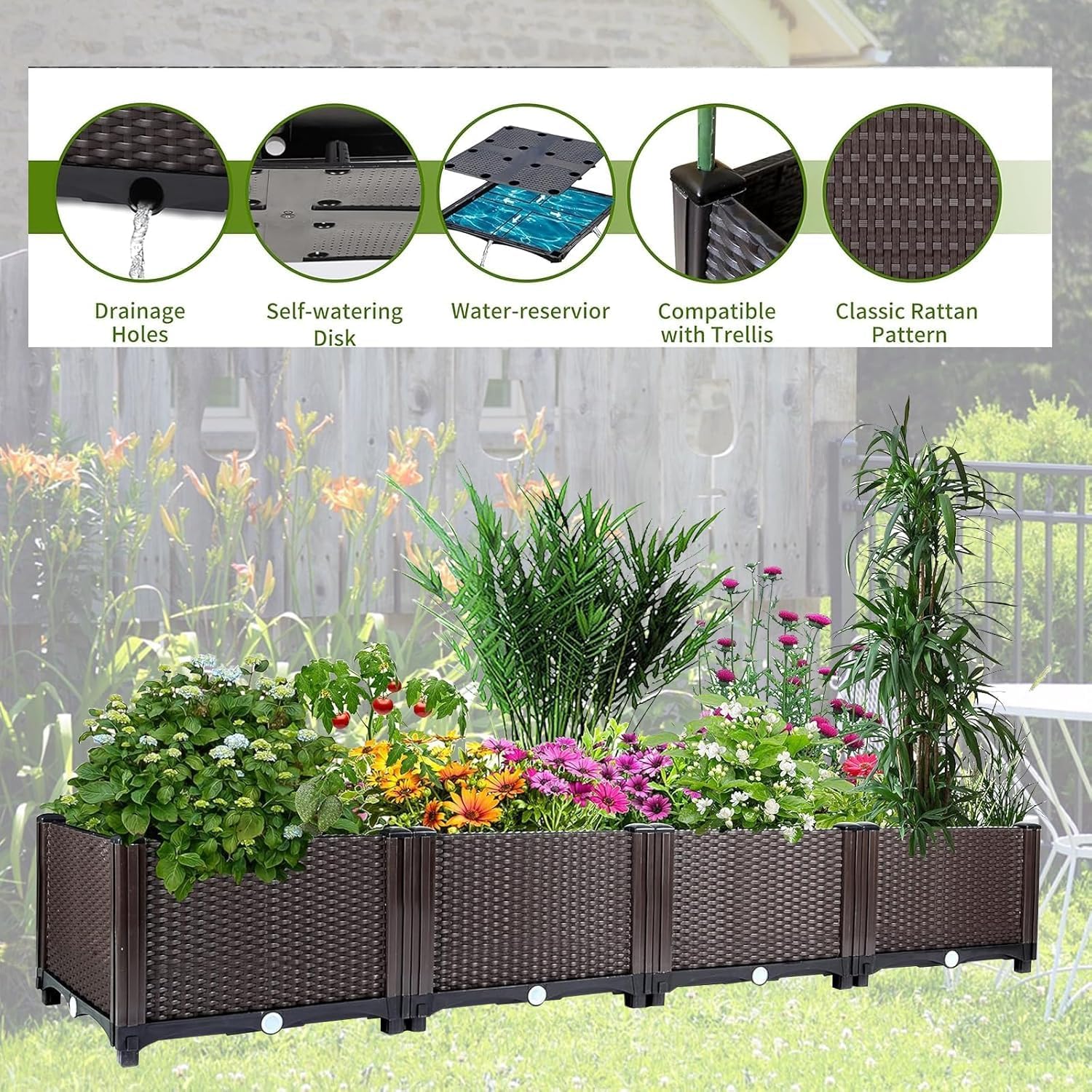 Self-Watering Raised Garden Be - огляд і ціна Outdoor Daybed Furniture